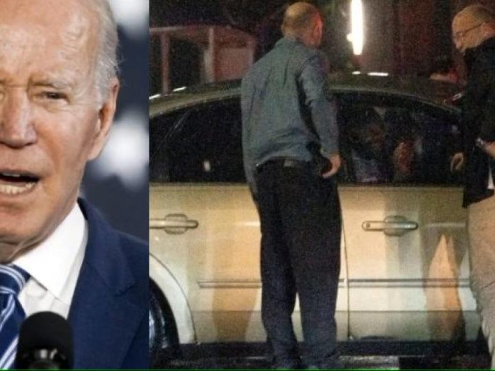 Escena de película: ¡Berlina plateada golpea el cortejo de Joe Biden!
